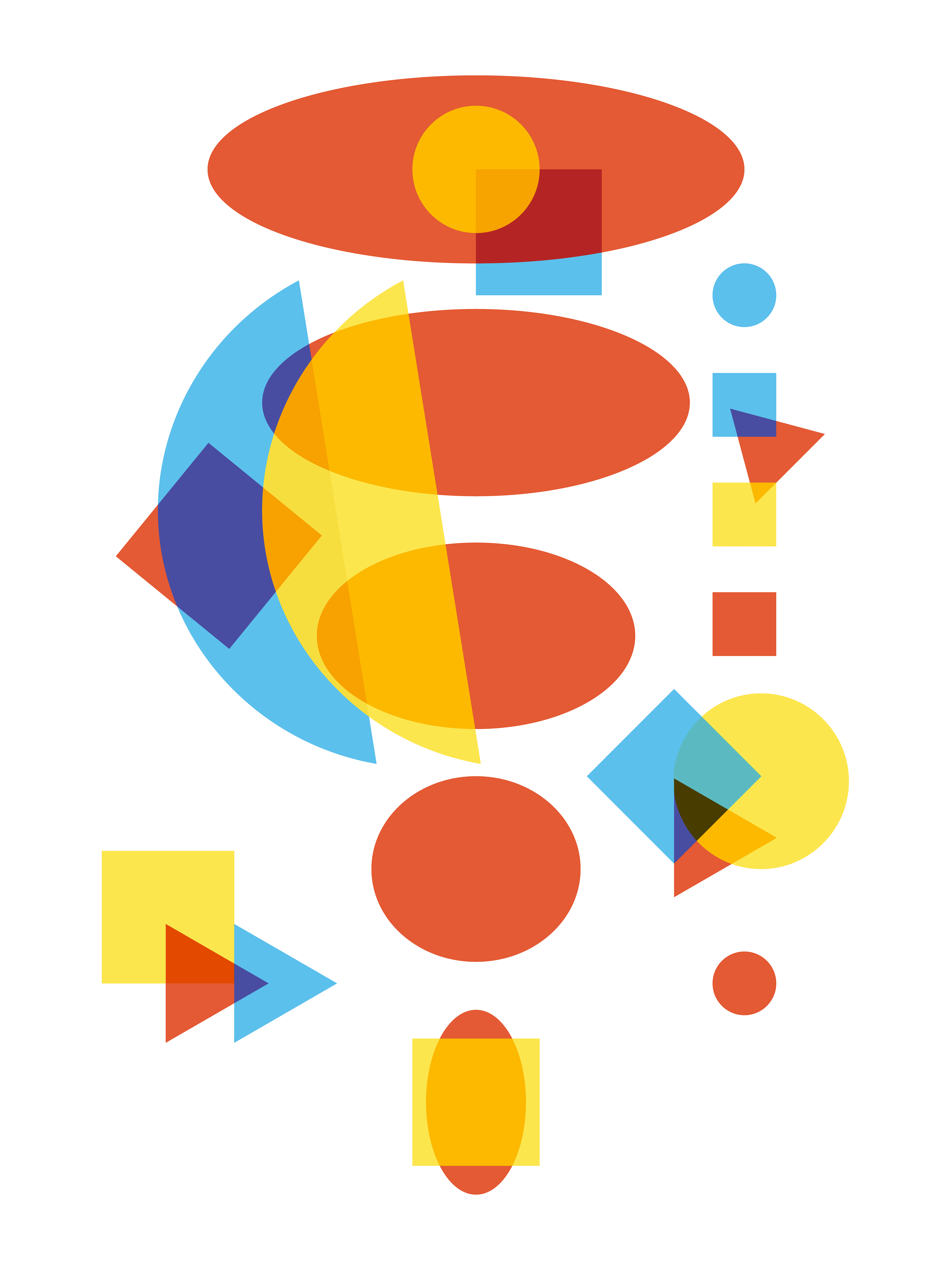 This piece I wanted to explore the blending modes in illustrator, most specifically color burn. I really like the effect that came out and has inspired me to possible try printing my photographs on transparency paper and creating a simple composition with overlapping colors. I really enjoyed the 3 primary colors; however, next time I may try to find 3 colors that mix better when overlap like the base CMYK colors.